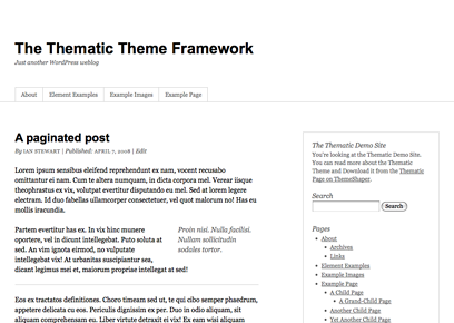 Thematic, A WordPress Theme Framework