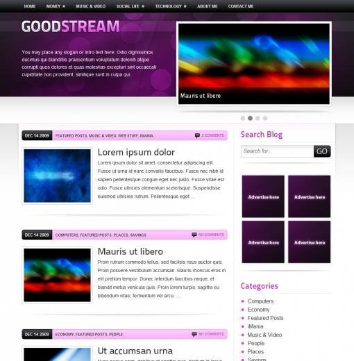 Black And Purple Background Layouts. purple/lack clean layout,