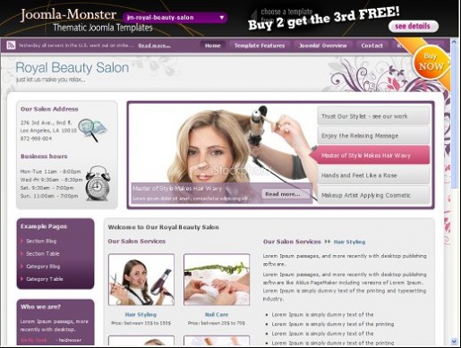 JM Royal Beauty Salon Joomla Template