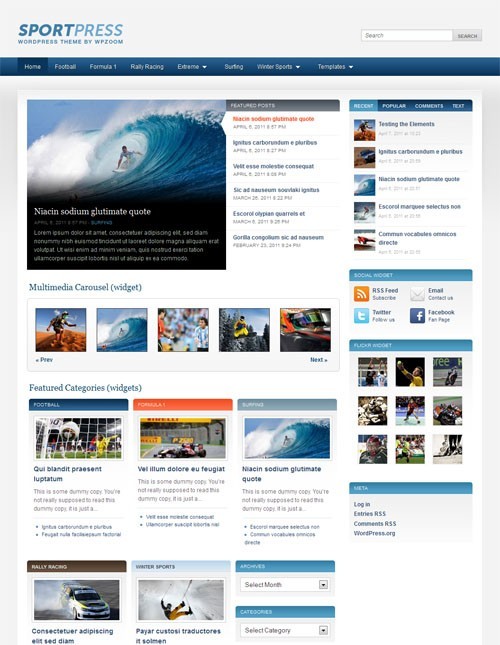 WPZOOM SportPress WordPress Sports News Theme