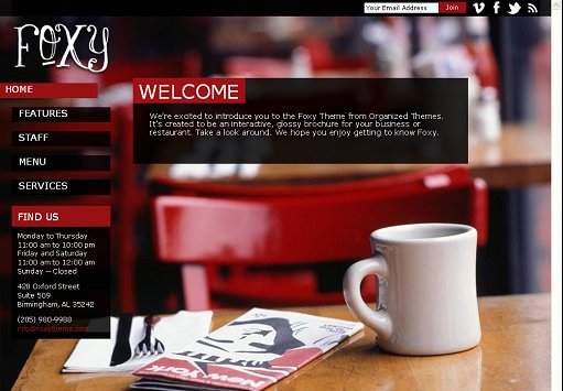 Organized Foxy WordPress Theme For Restaurant Business