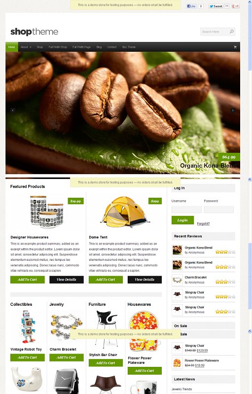Organic Themes Shop WordPress eCommerce Theme 