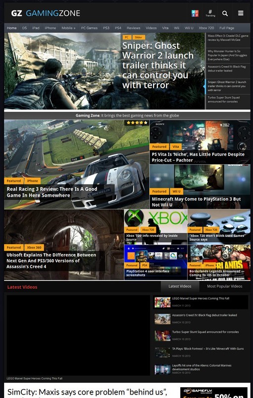 GamingZone WordPress Theme – A Magazine3 Gaming News Theme