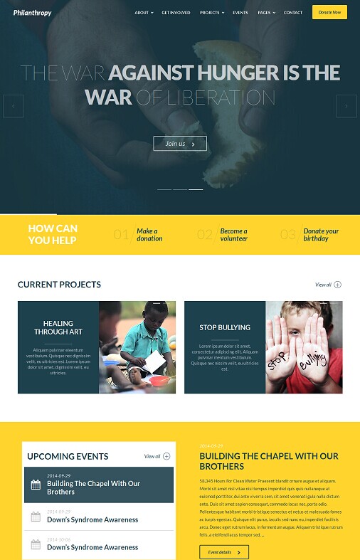 Philanthropy WordPress Theme - A ThemeFuse Non-Profit Theme