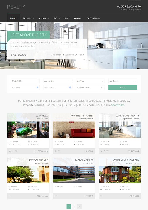 Realty WordPress Theme - A ThemeTrail Real Estate Theme