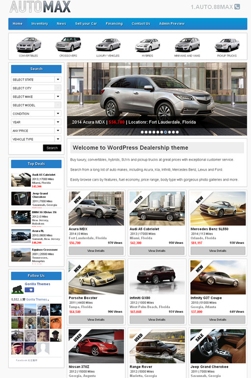 AUTOMAX - A WordPress Car Dealer Theme With PayPal Integration