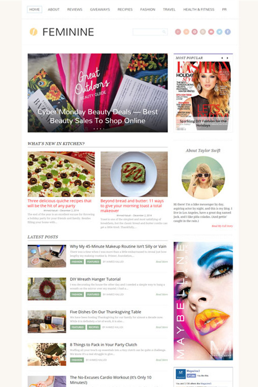Feminine WordPress Theme - A Magazine3 Mommy Blogging Theme
